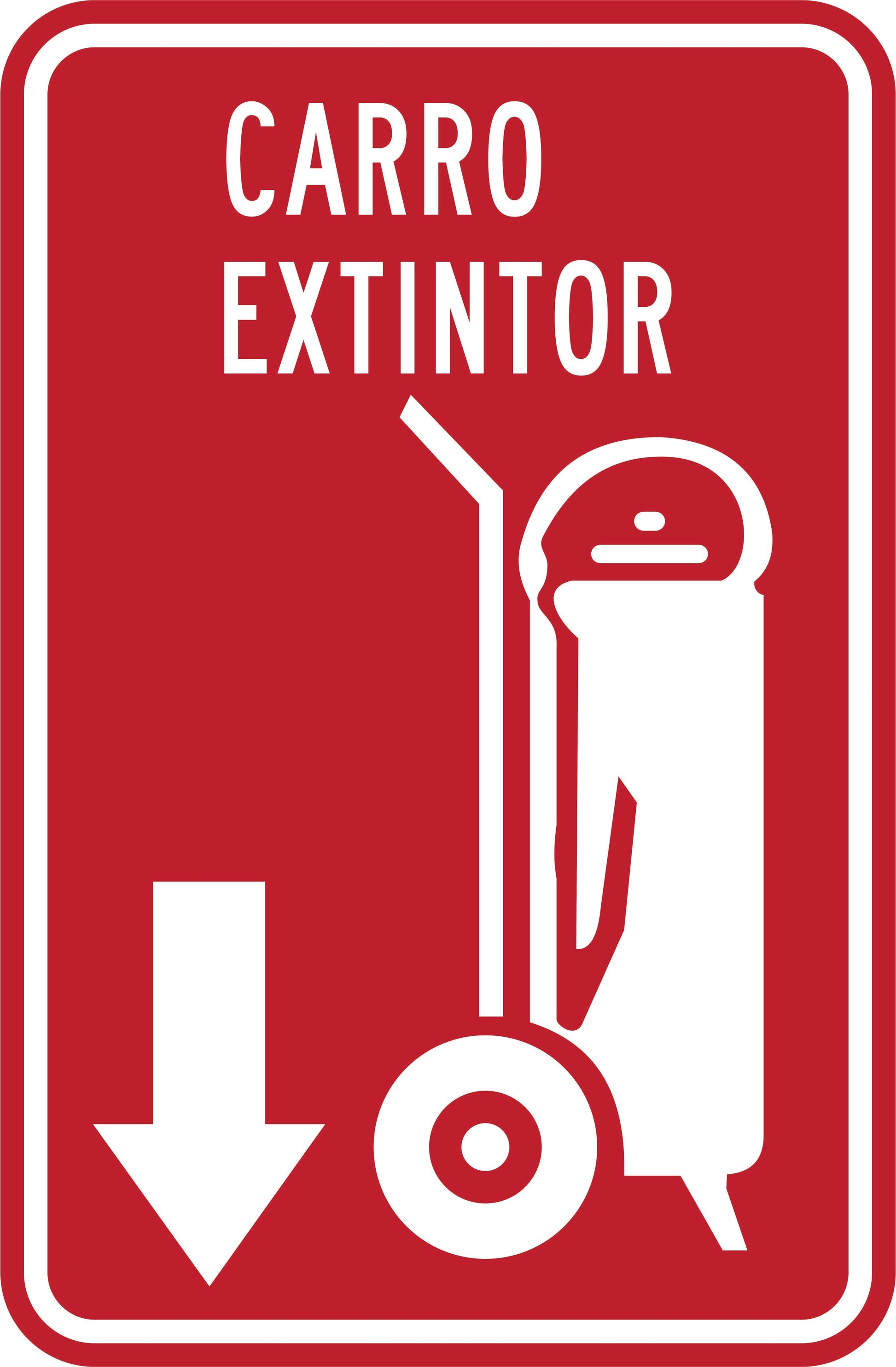 EXTINTOR CO2 FLECHA HACIA ABAJO Simbologic