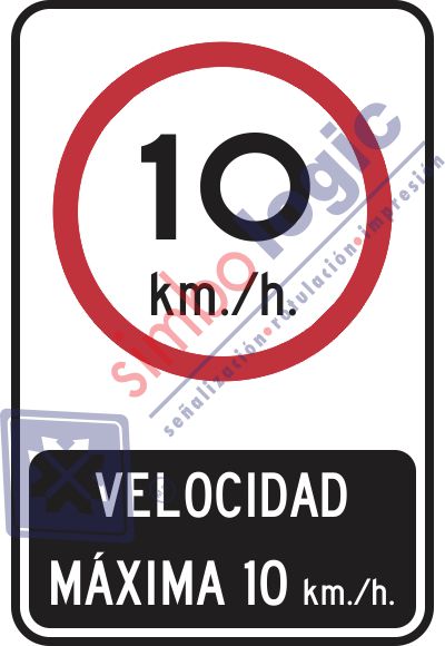 Velocidad Máxima 10 Km/H Simbologic