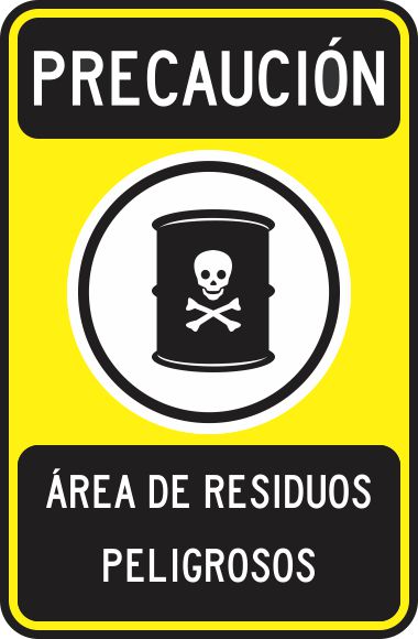 Precaucion Área De Residuos Peligrosos Simbologic