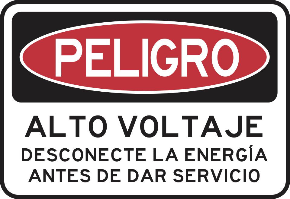 ALTO VOLTAJE DESCONECTE LA ENERGÍA ANTES DE DAR SERVICIO Simbologic