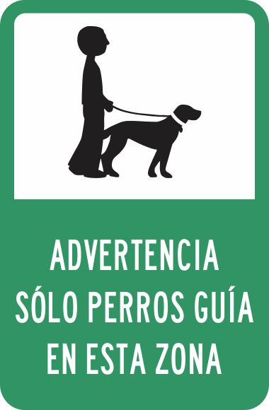 Advertencia Solo Perros Guía En Esta Zona Simbologic
