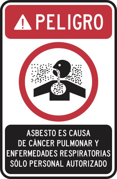 Peligro! Asbesto Es Causa De Cáncer Pulmonar Y Enfermedades Respiratorias Simbologic