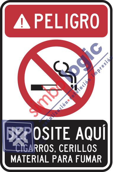 No Fumar, Deposite Aquíí Cigarros Simbologic