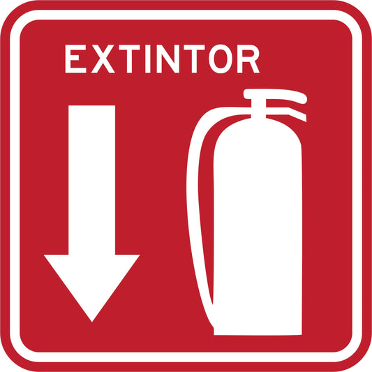 EXTINTOR CON FLECHA HACIA ABAJO Simbologic