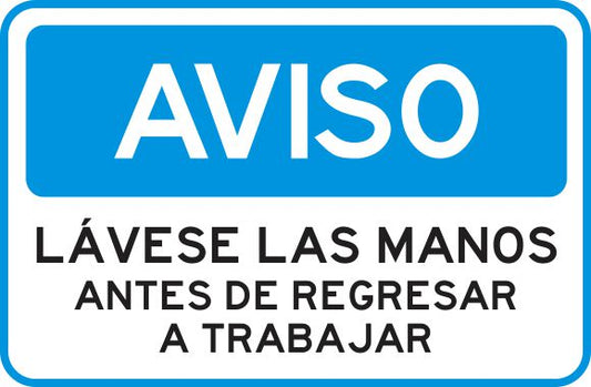 Lávese Las Manos Antes De Regresar A Trabajar Simbologic
