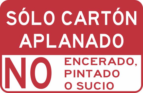 Solo Cartón Aplanado. No Encerado, Pintado O Sucio Simbologic