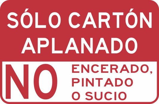 Solo Cartón Aplanado. No Encerado, Pintado O Sucio Simbologic