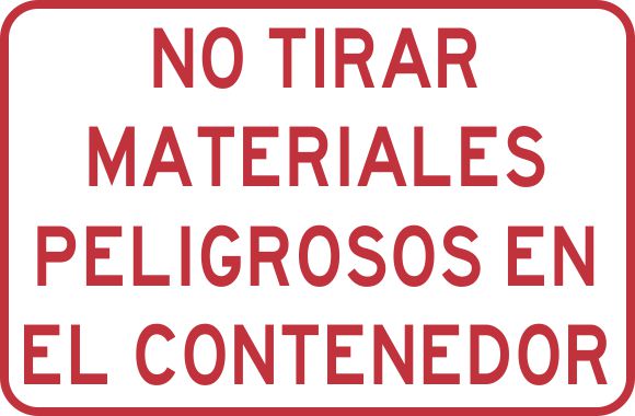 No Tirar Materiales Peligrosos En El Contenedor Simbologic