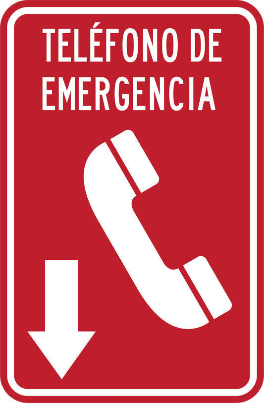 TELÉFONO DE EMERGENCIA FLECHA HACIA ABAJO Simbologic
