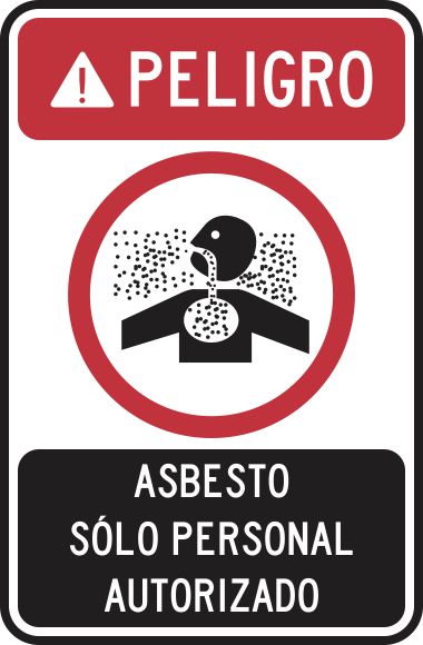 Peligro! Asbesto Solo Personal Autorizado Simbologic