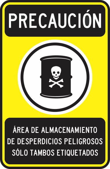 Precaucion Área De Almacenamiento De Residuos Peligrosos Simbologic