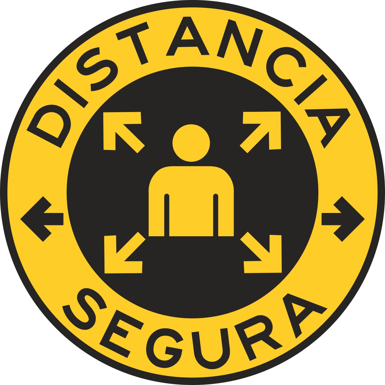 Vinil Para Piso Distancia Segura Simbologic