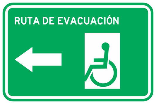 Ruta De Evacuación Discapacitados Flecha Izquierda Simbologic