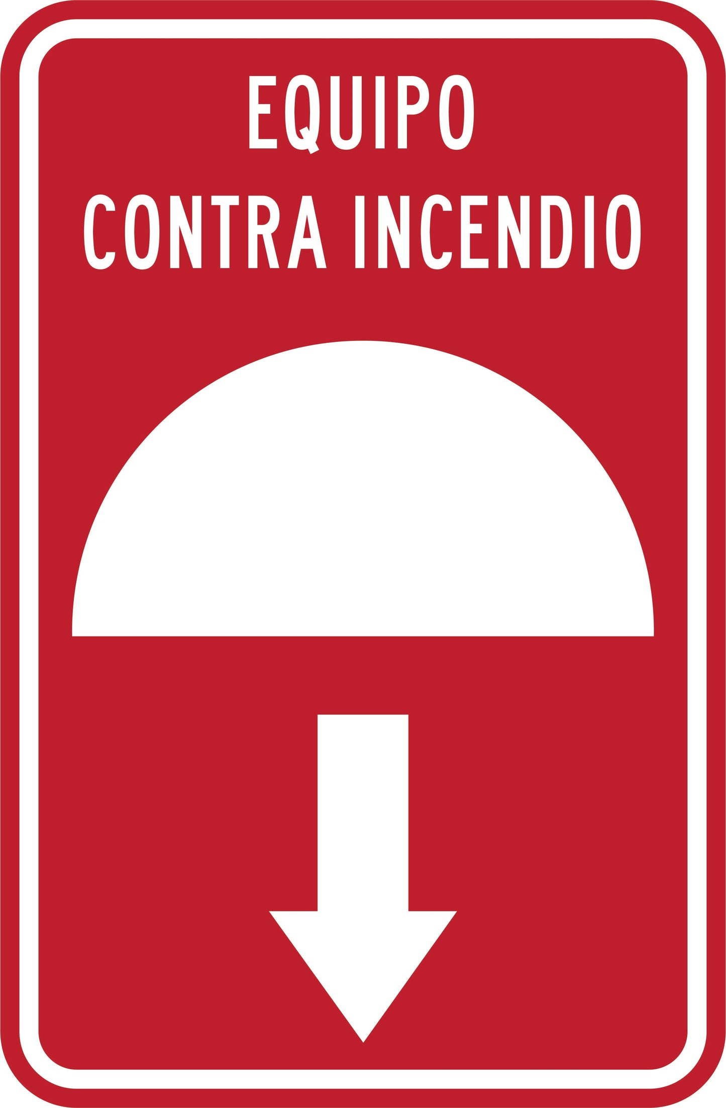 EQUIPO CONTRA INCENDIO FLECHA HACIA ABAJO Simbologic