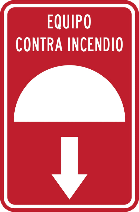 EQUIPO CONTRA INCENDIO FLECHA HACIA ABAJO Simbologic