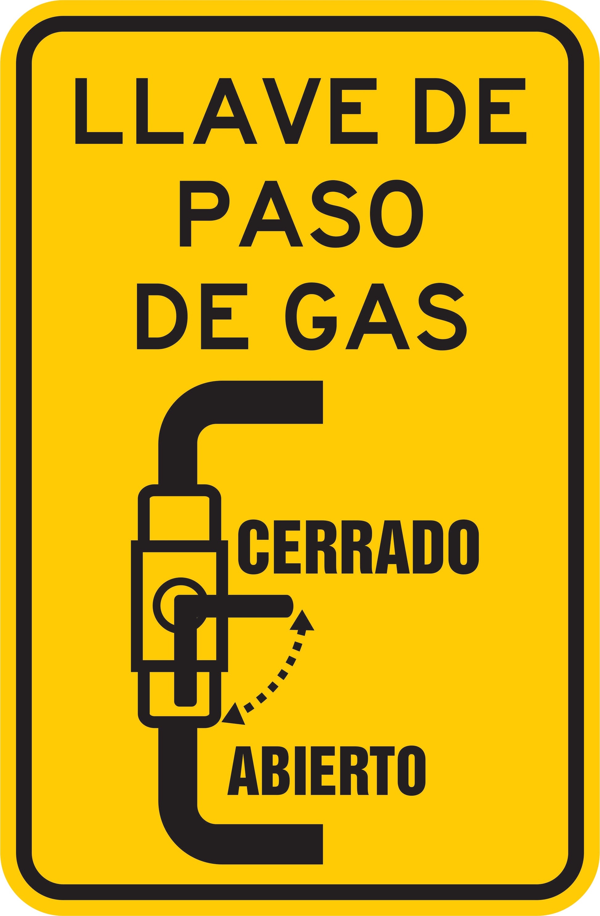 LLAVE DE PASO DE GAS VERTICAL Simbologic
