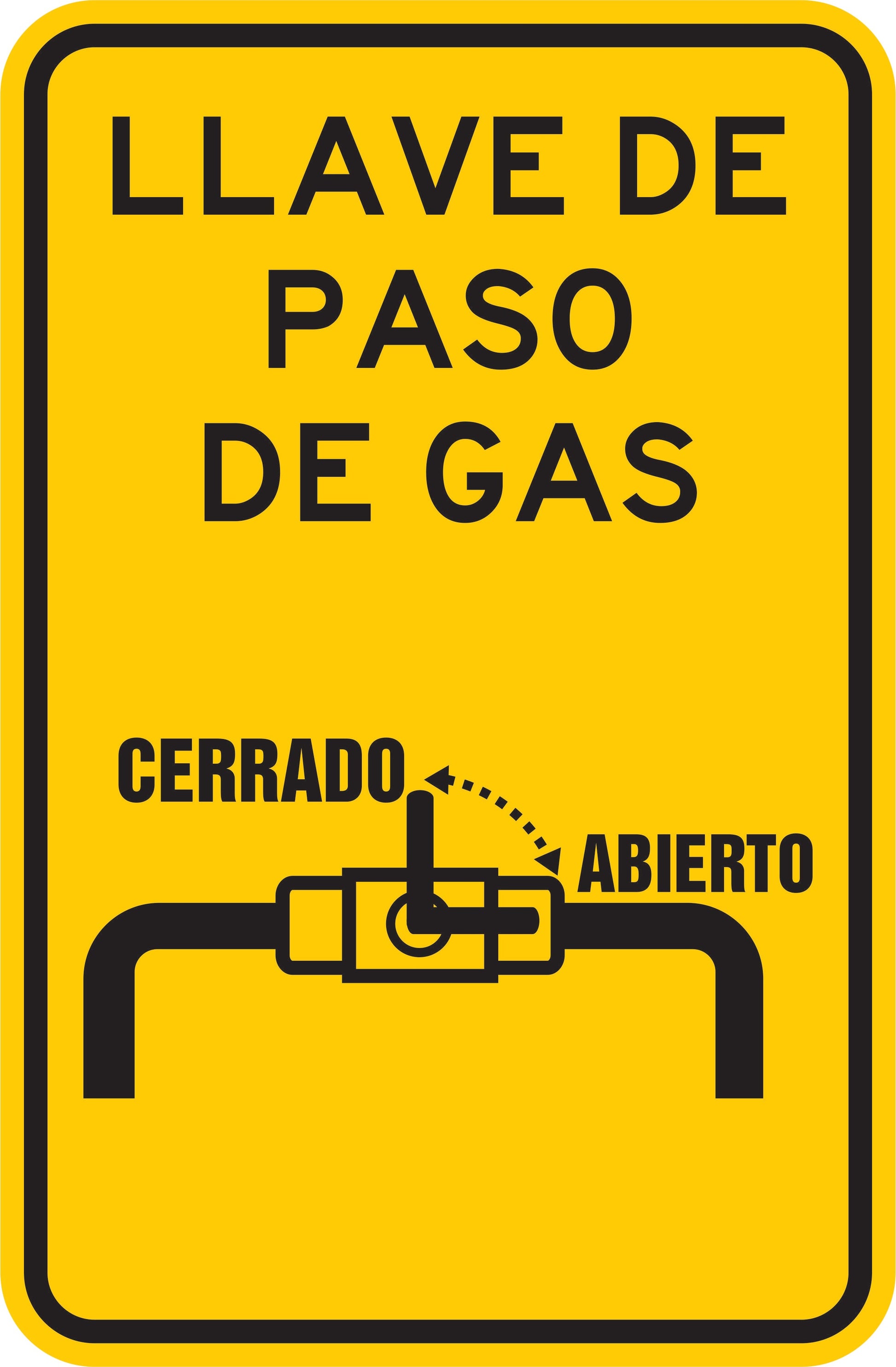LLAVE DE PASO DE GAS HORIZONTAL Simbologic