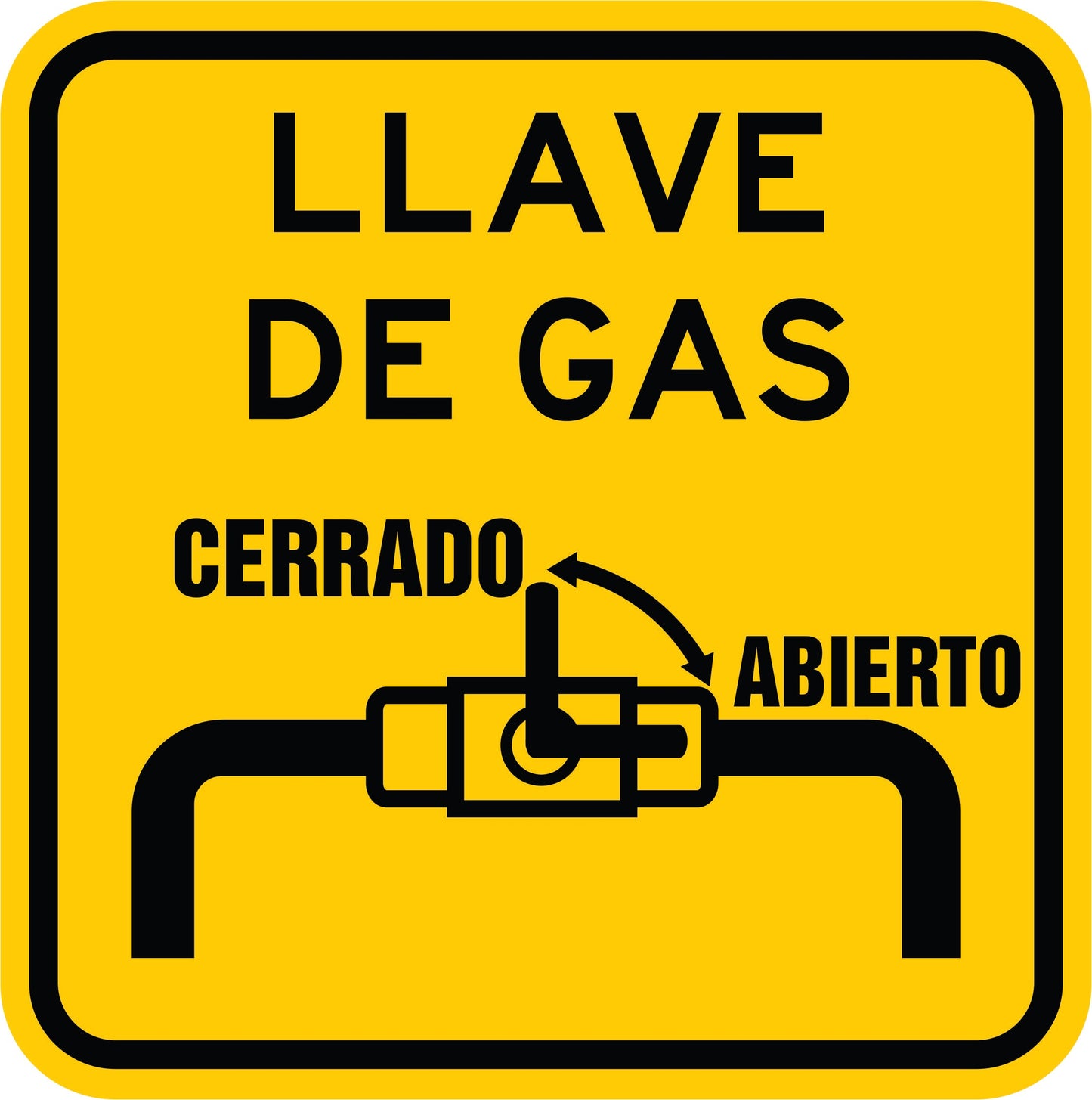 LLAVE DE PASO DE GAS HORIZONTAL Simbologic