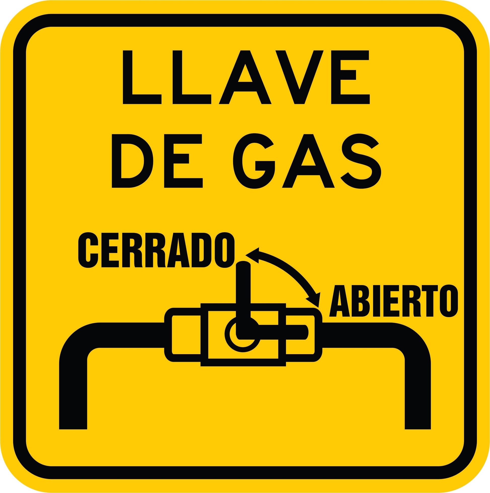 LLAVE DE PASO DE GAS HORIZONTAL Simbologic