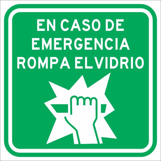 En Caso De Emrgencia Rompa El Vidrio Simbologic