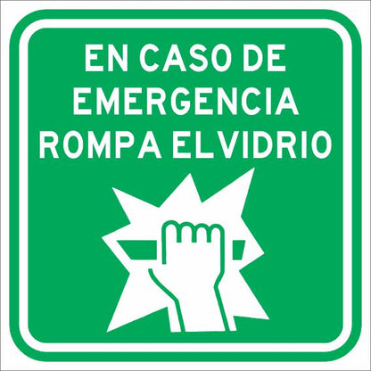 En Caso De Emrgencia Rompa El Vidrio Simbologic