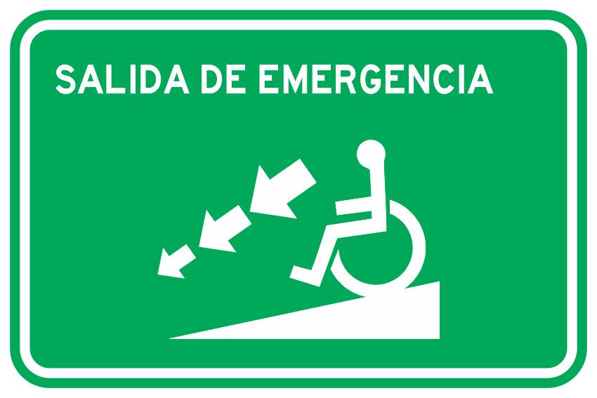 Rampa Izquierda Salida De Emergencia Discapacitados Simbologic
