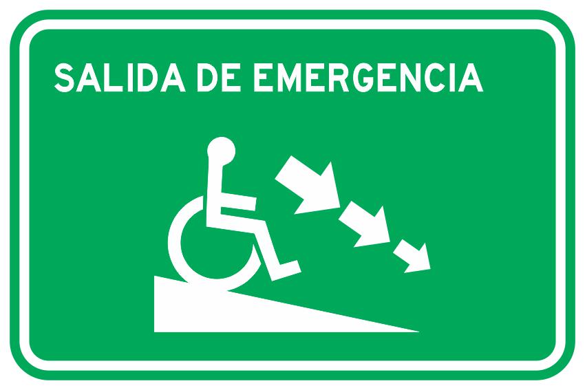 Rampa Derecha Salida De Emergencia Discapacitados Simbologic