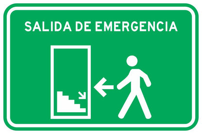 Salida De Emergencia Puerta Izquierda Con Escaleras Simbologic