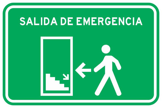 Salida De Emergencia Puerta Izquierda Con Escaleras Simbologic
