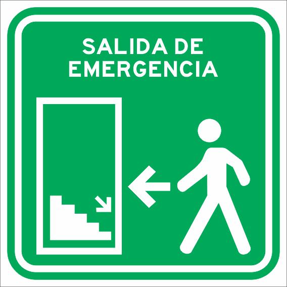 Salida De Emergencia Puerta Izquierda Con Escaleras Simbologic