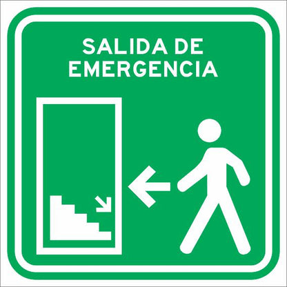 Salida De Emergencia Puerta Izquierda Con Escaleras Simbologic