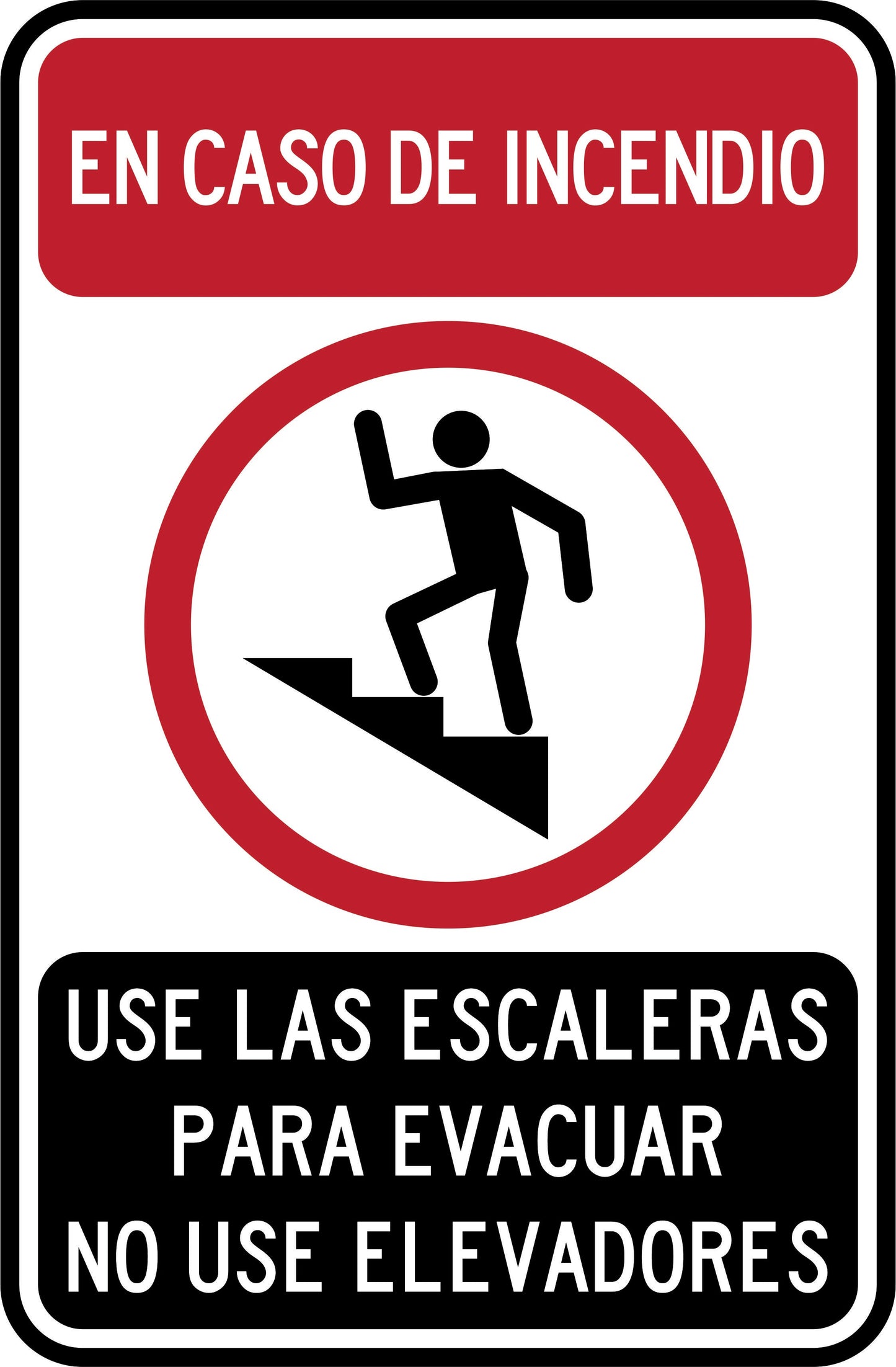 EN CASO DE INCENDIO USE LAS ESCALERAS PARA EVACUAR Simbologic
