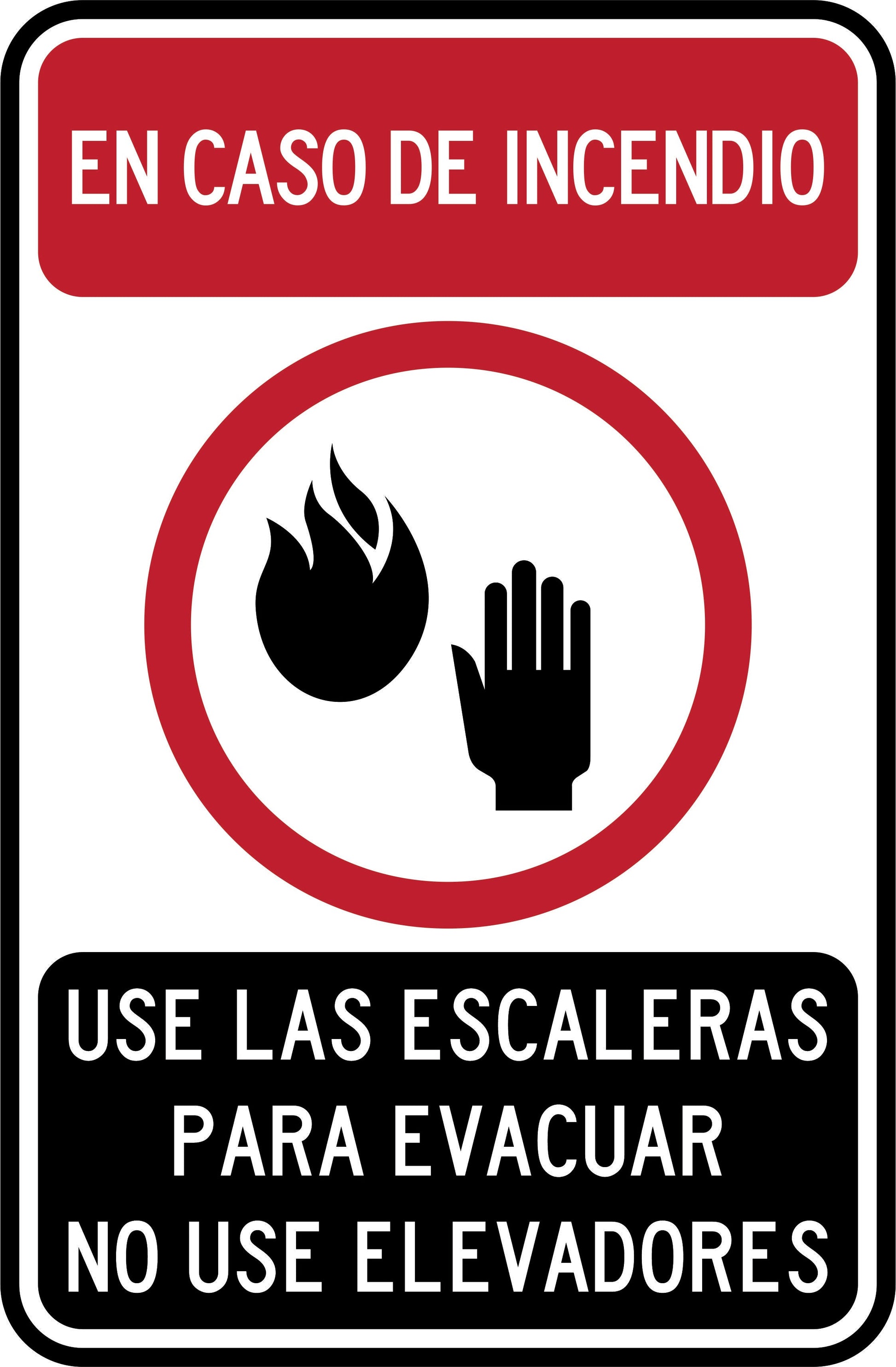 EN CASO DE INCENDIO USE LAS ESCALERAS Simbologic