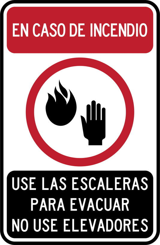 EN CASO DE INCENDIO USE LAS ESCALERAS Simbologic
