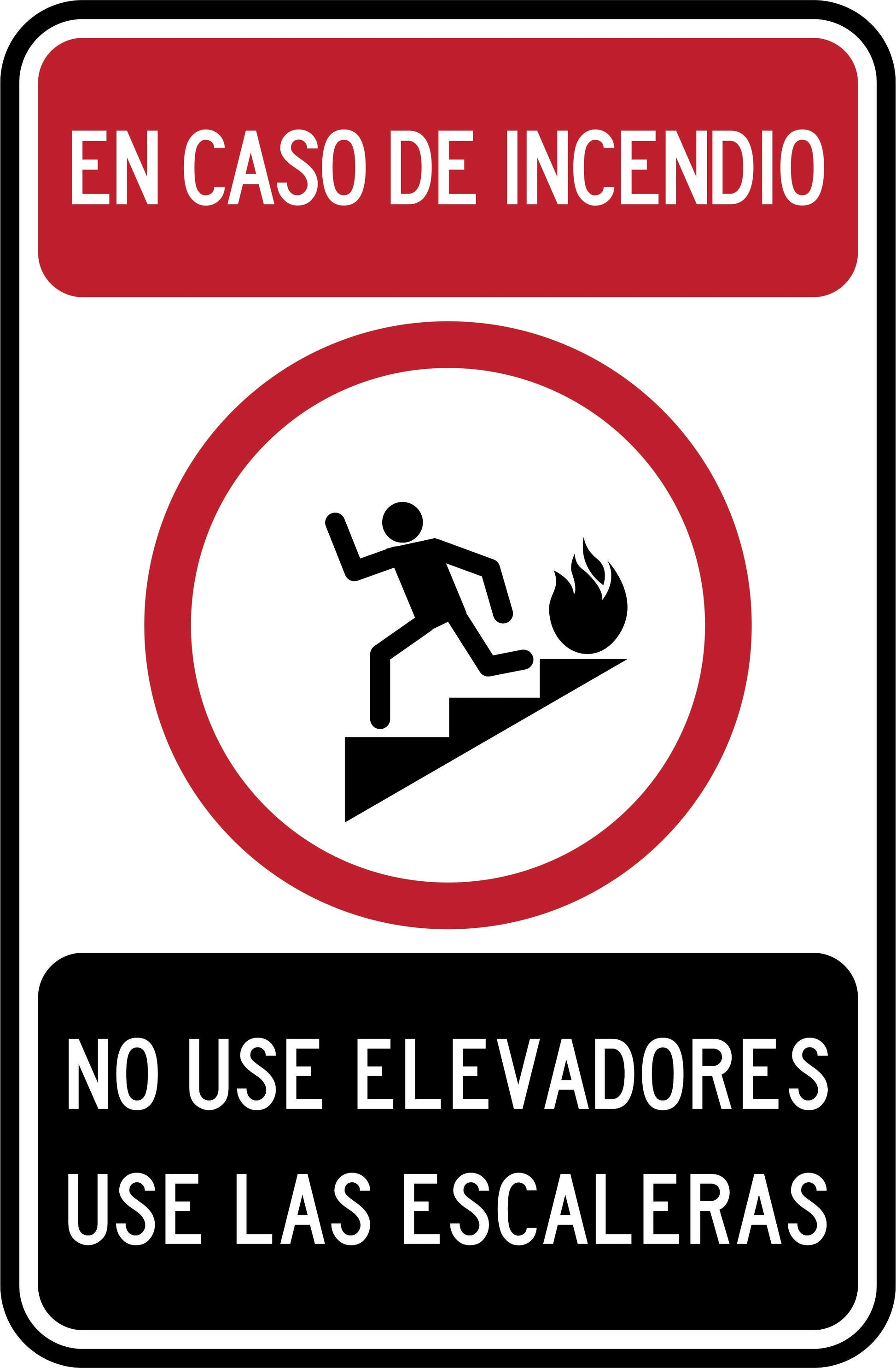 EN CASO DE INCENDIO NO USE ELEVADORES, USE ESCALERAS Simbologic