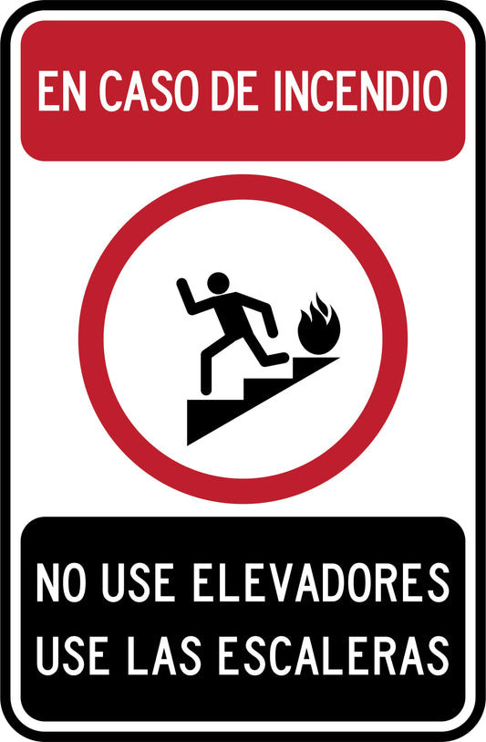 EN CASO DE INCENDIO NO USE ELEVADORES, USE ESCALERAS Simbologic